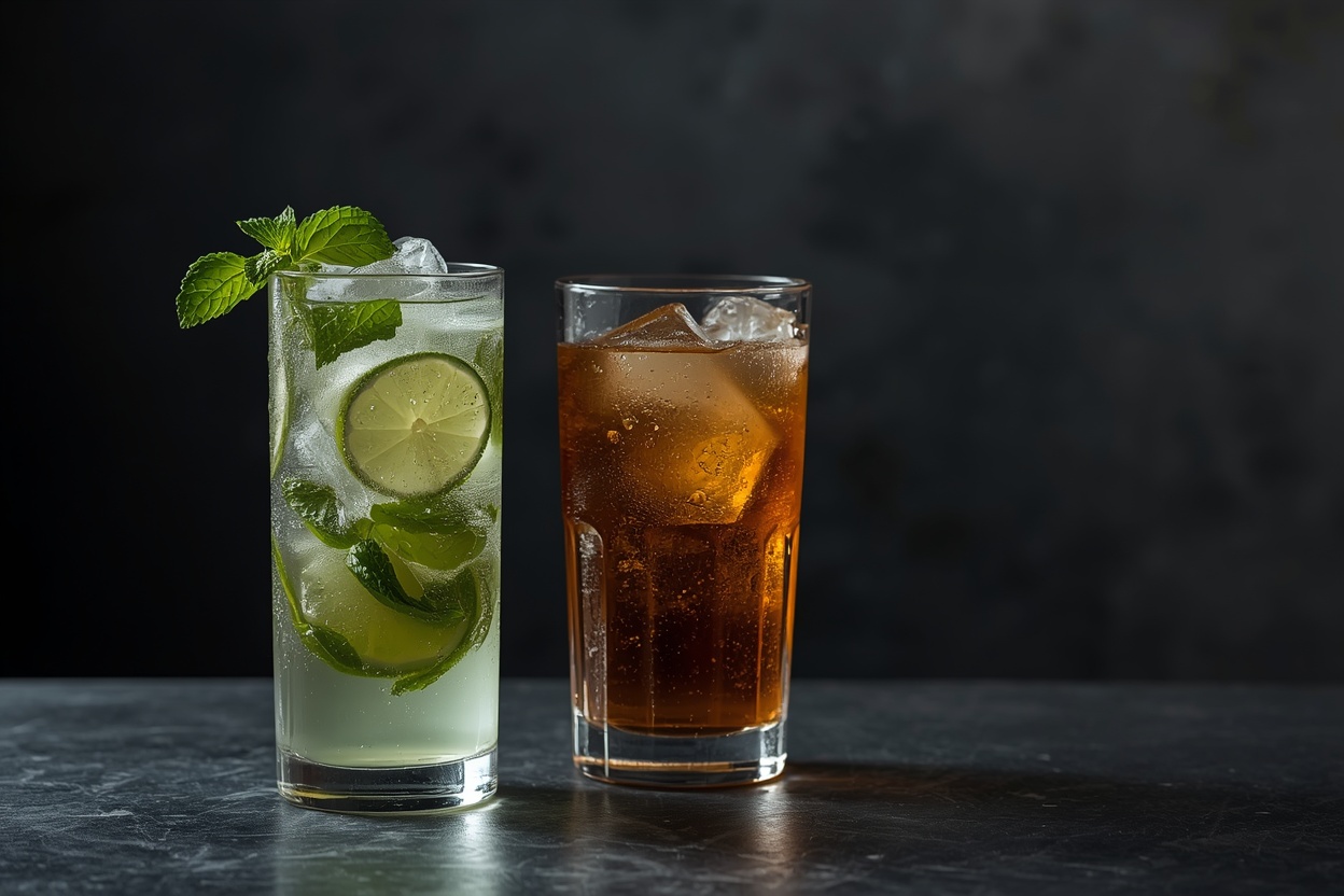 Alkoholfri mojito med lime och mynta